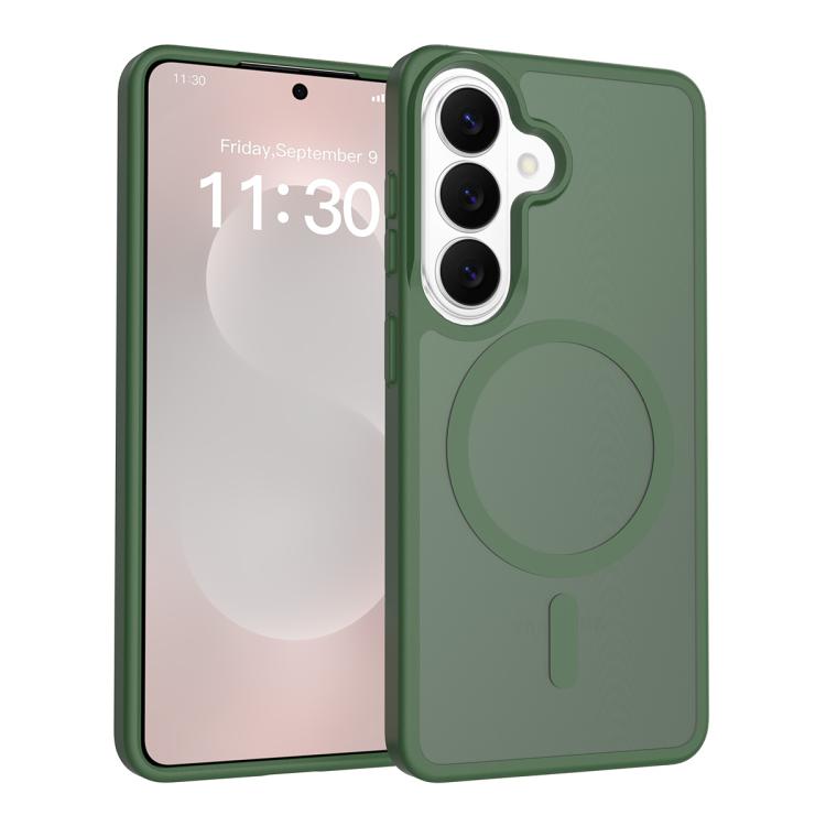 

For Samsung Galaxy S26 5G Skin Feel TPU Hybrid PC MagSafe Phone Case(Dark Green)
