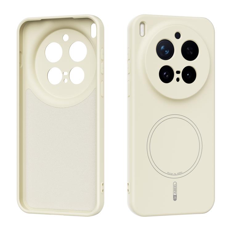 

For vivo X300 Pro ABEEL Skin-friendly Feel Magsafe Liquid Silicone Phone Case(Yellow)