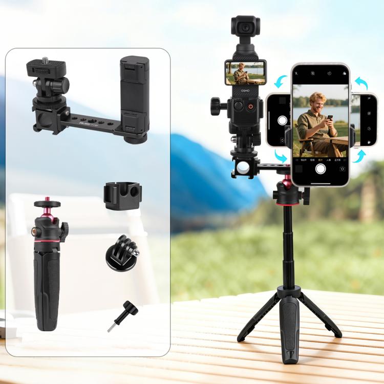 Multifunctional Fixed Extension Bar Bracket Cold Shoe Mount 5 in 1 Tripod Stick Adapter Pocket Frame Kit