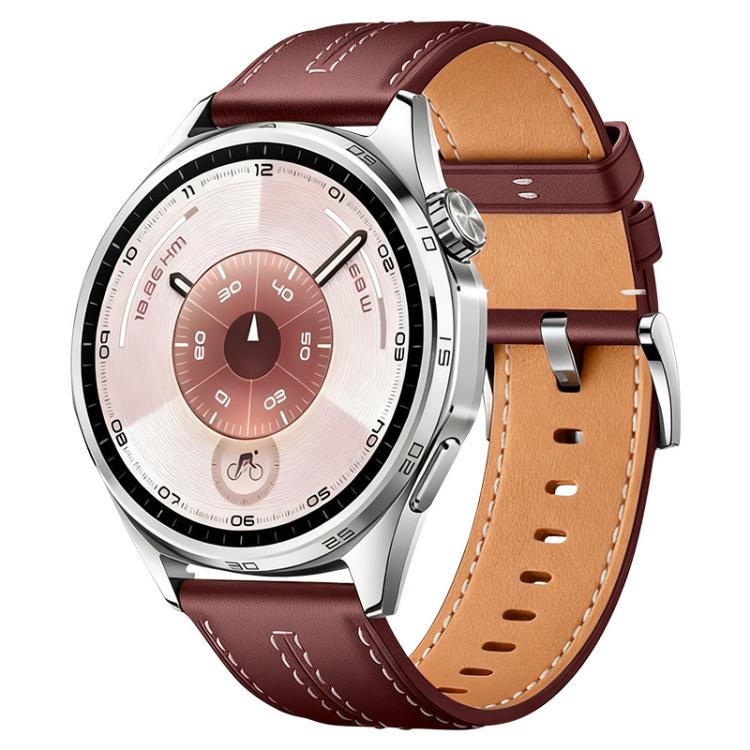 22mm xDfind Composite Cowhide Texture Vegan Leather Watch Band(Wine Red)
