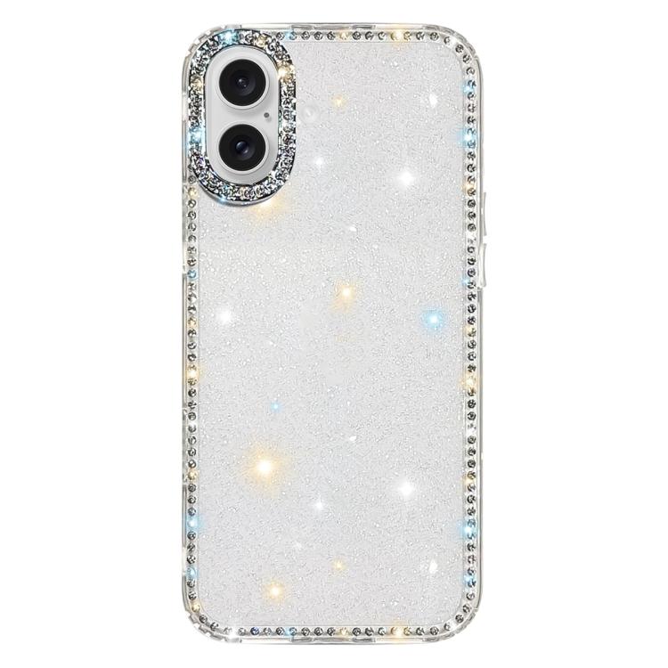 

For iPhone 16 Plus Rhinestone Dual-side IMD PC Hybrid TPU Phone Case(Glitter Transparent)