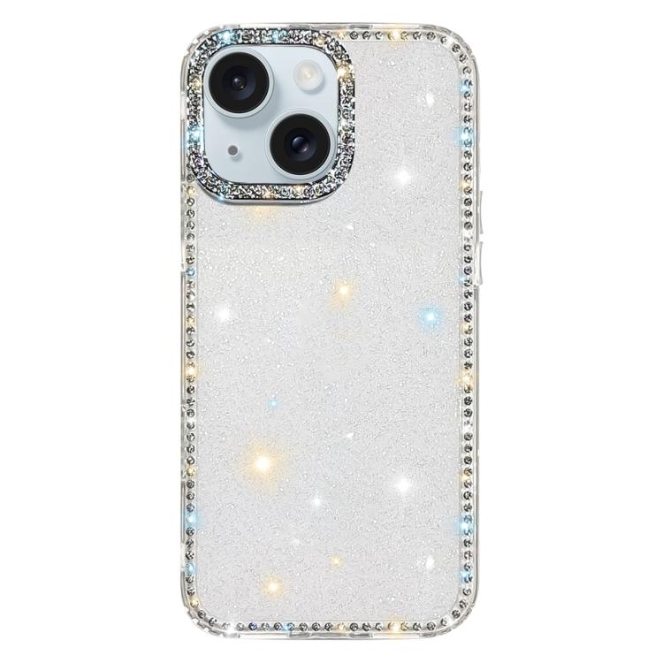 

For iPhone 15 Rhinestone Dual-side IMD PC Hybrid TPU Phone Case(Glitter Transparent)