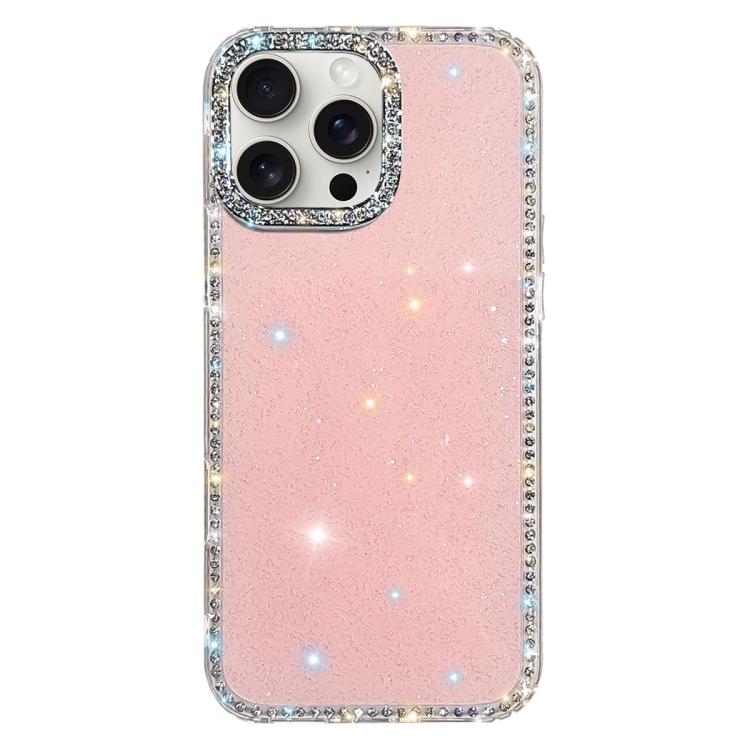 

For iPhone 13 Pro Rhinestone Dual-side IMD PC Hybrid TPU Phone Case(Glitter Light Pink)