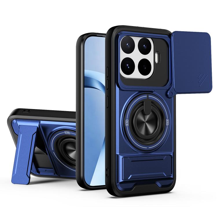 

For Xiaomi 17T 5G Lens Sliding Window Multifunctional Magnetic Shockproof Phone Case(Royal Blue)