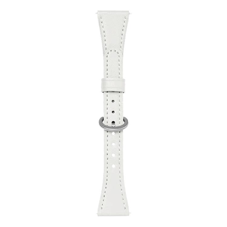 18mm xDfind Flat-head Horseshoe Buckle Vegan Leather Watch Band(White+Silver Buckle)