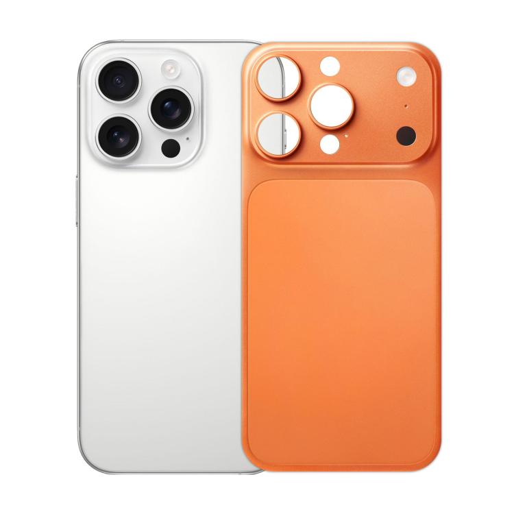 

For iPhone 16 Pro Max Ultra-Thin Transforms into 17 Series Matte Aluminum Alloy Back Cover(Orange)