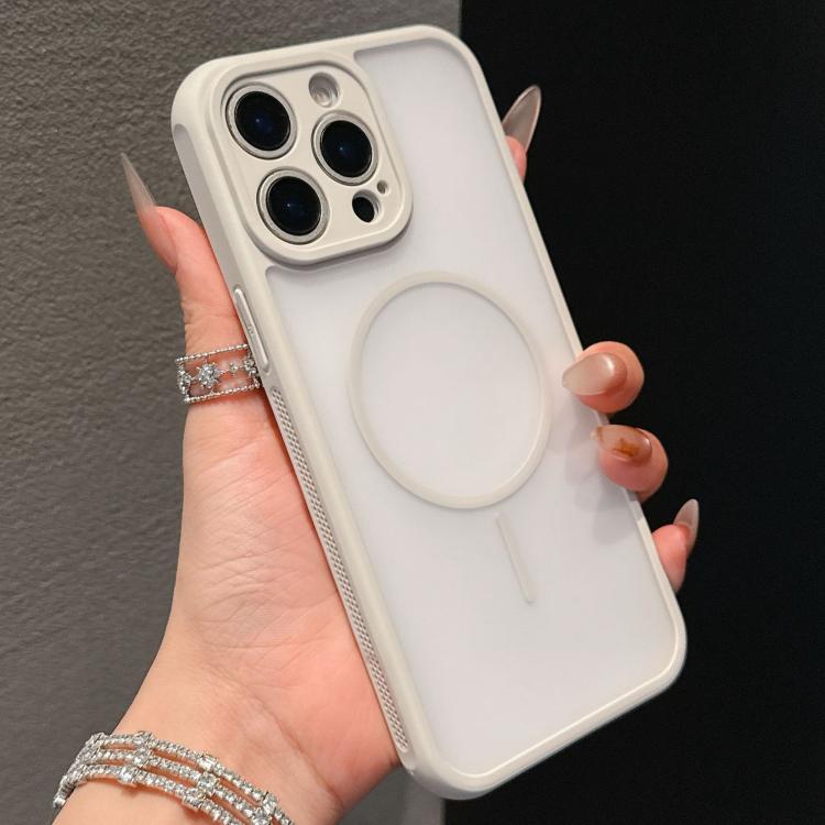 

For iPhone 13 Pro Max Cooling Skin Feel Magnetic Phone Case(White)