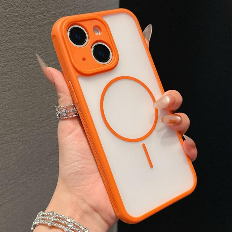 

For iPhone 14 Cooling Skin Feel Magnetic Phone Case(Orange)