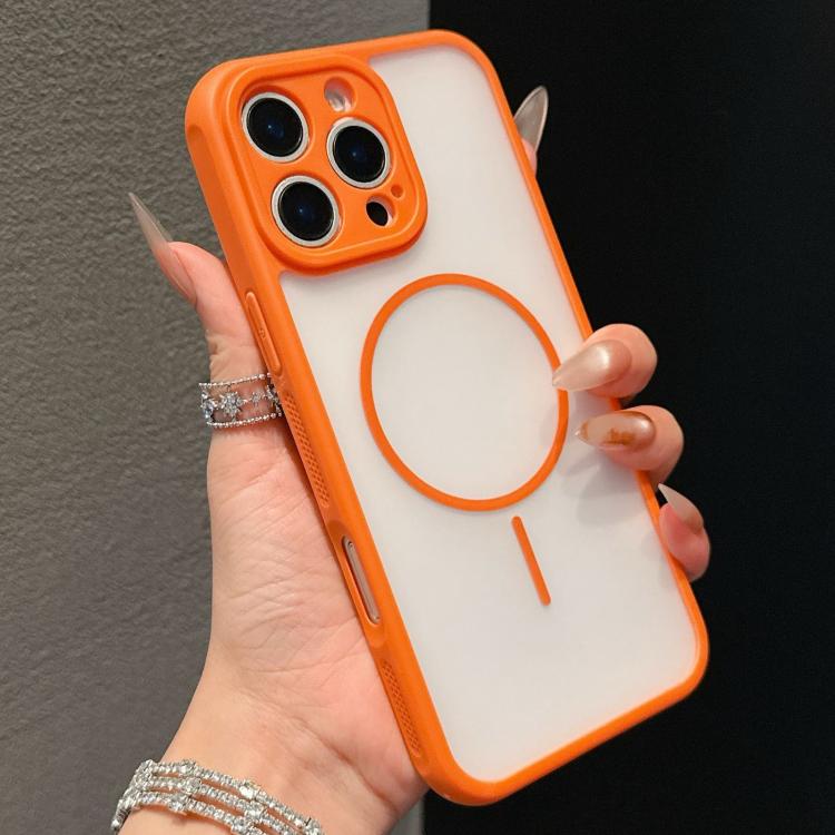 

For iPhone 16 Pro Max Cooling Skin Feel Magnetic Phone Case(Orange)