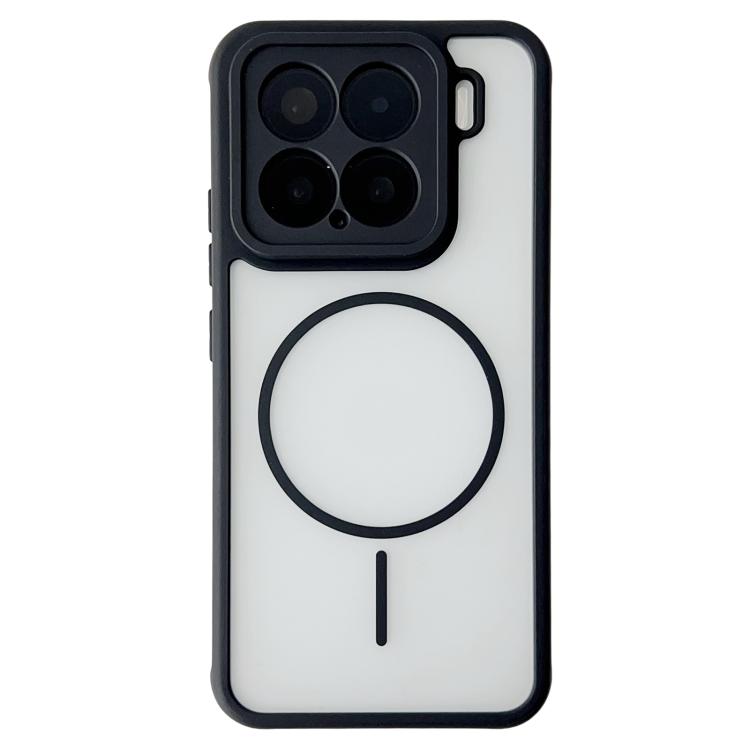 

For Xiaomi 15 Pro Cooling Skin Feel Magnetic Phone Case(Black+Translucent White)