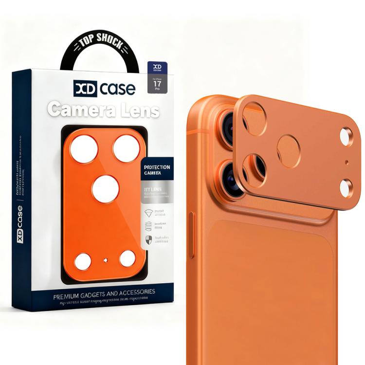

For iPhone 17 Pro XDcase Metal Flat & Hollow Camera Lens Protector(Orange)