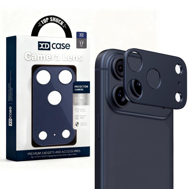 

For iPhone 17 Pro XDcase Metal Flat & Hollow Camera Lens Protector(Dark Blue)