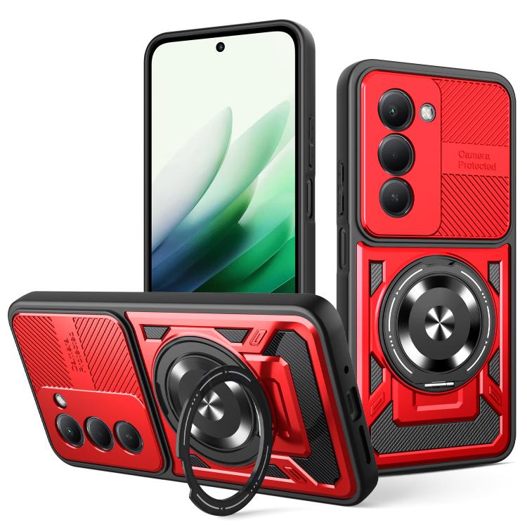 For Redmi 15 5G Global / 4G SEA 169mm Armor Rotating Holder MagSafe Phone Case(Red)