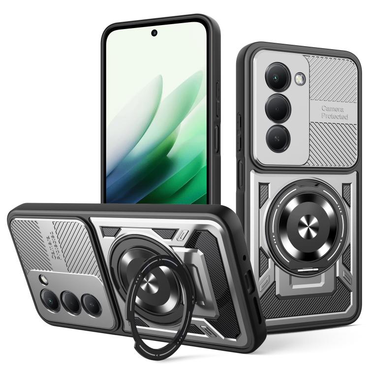 

For Redmi 15 5G Global / 4G SEA 169mm Armor Rotating Holder MagSafe Phone Case(Grey)