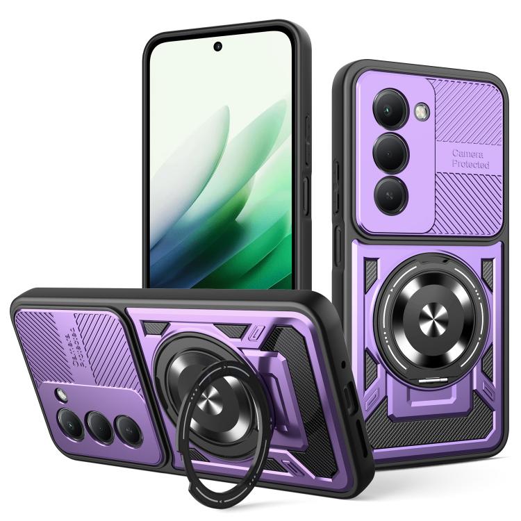 

For Redmi 15 5G Global / 4G SEA 169mm Armor Rotating Holder MagSafe Phone Case(Purple)