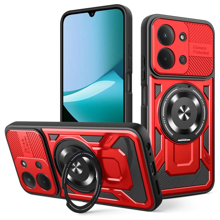 

For Redmi 15C 5G / 4G Global 171mm Armor Rotating Holder MagSafe Phone Case(Red)
