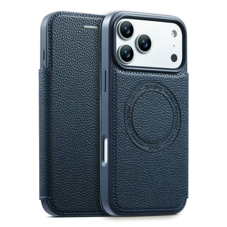 For iPhone 17 Pro ESEBLE Ultra-thin Card Slot Magnetic Vegan Leather Phone Case(Blue) — купить у Sunsky-online WW
