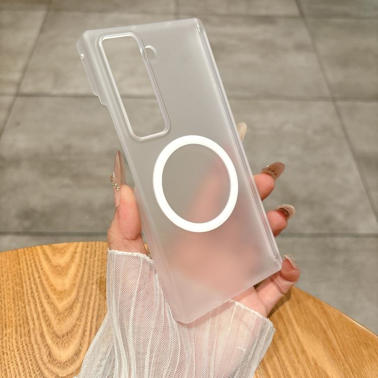 

For Samsung Galaxy Z Fold Special 5G Ice Mist Series Dual Axis Magnetic Phone Case(Matte White)