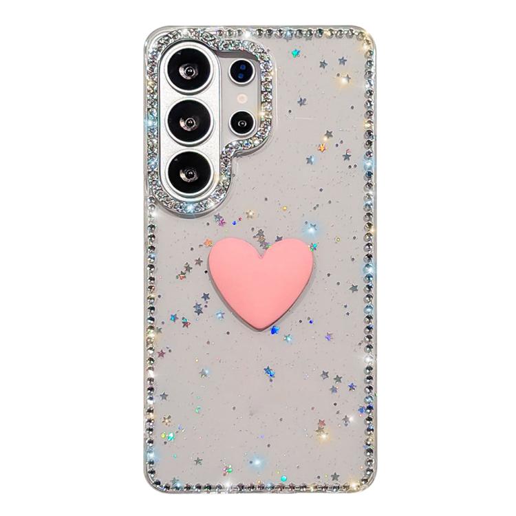 For Samsung Galaxy S25 Ultra 5G Flash Rhinestone Double-sided IMD Love Heart Phone Case(Glitter Stars)