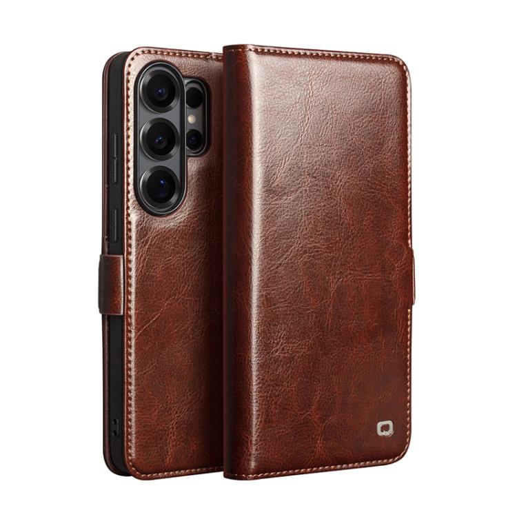 

For Samsung Galaxy S26 Ultra 5G QIALINO Classic 103 Buckle Genuine Leather Phone Case(Brown)