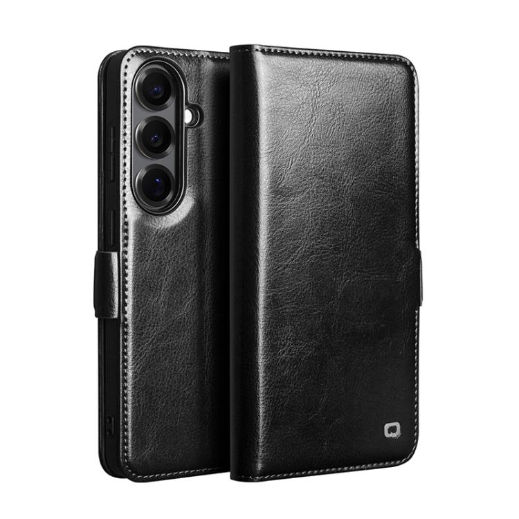 

For Samsung Galaxy S26 5G QIALINO Classic 103 Buckle Genuine Leather Phone Case(Black)