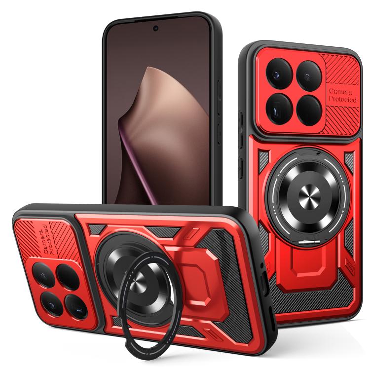 

For Xiaomi 15T 5G Armor Rotating Holder MagSafe Phone Case(Red)