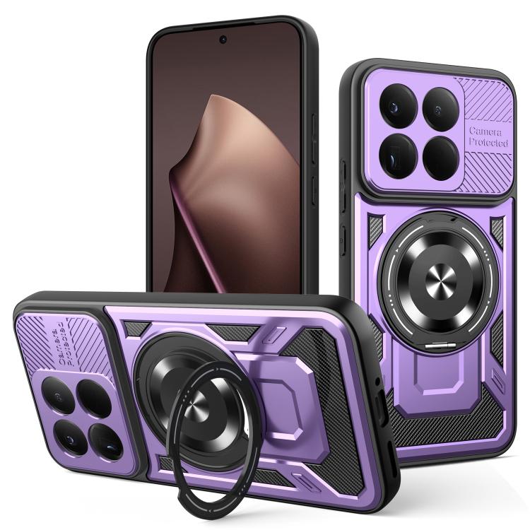 

For Xiaomi 15T 5G Armor Rotating Holder MagSafe Phone Case(Purple)