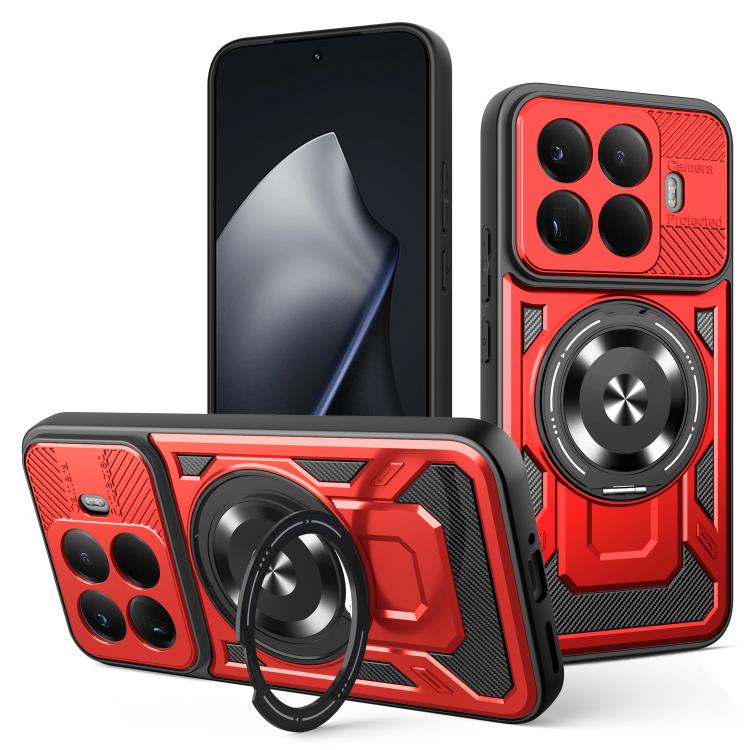 

For Xiaomi 15T Pro 5G Armor Rotating Holder MagSafe Phone Case(Red)