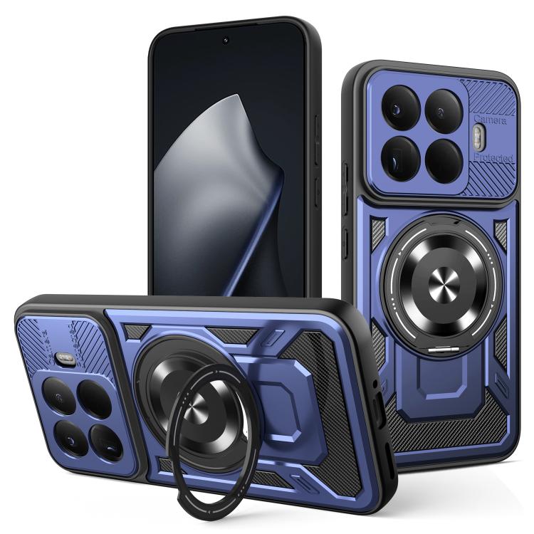 

For Xiaomi 15T Pro 5G Armor Rotating Holder MagSafe Phone Case(Blue)