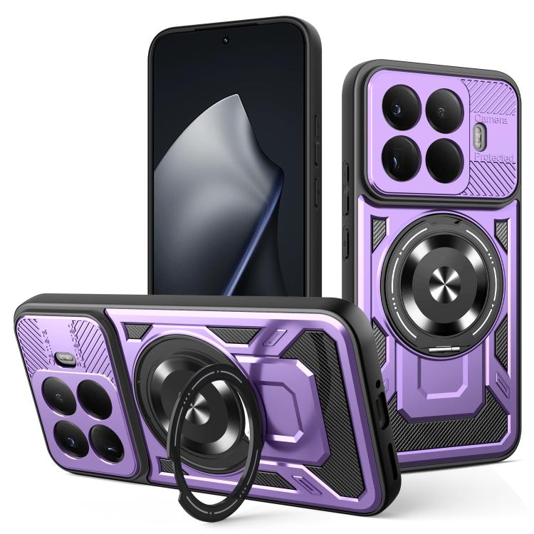 

For Xiaomi 15T Pro 5G Armor Rotating Holder MagSafe Phone Case(Purple)