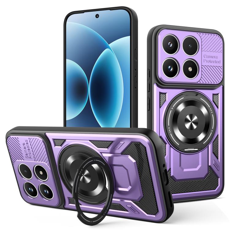 

For Xiaomi 17 Armor Rotating Holder MagSafe Phone Case(Purple)