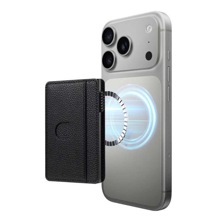 

Denior V25 Litchi Texture Magnetic Wallet PU Leather Card Holder Bag(Black)