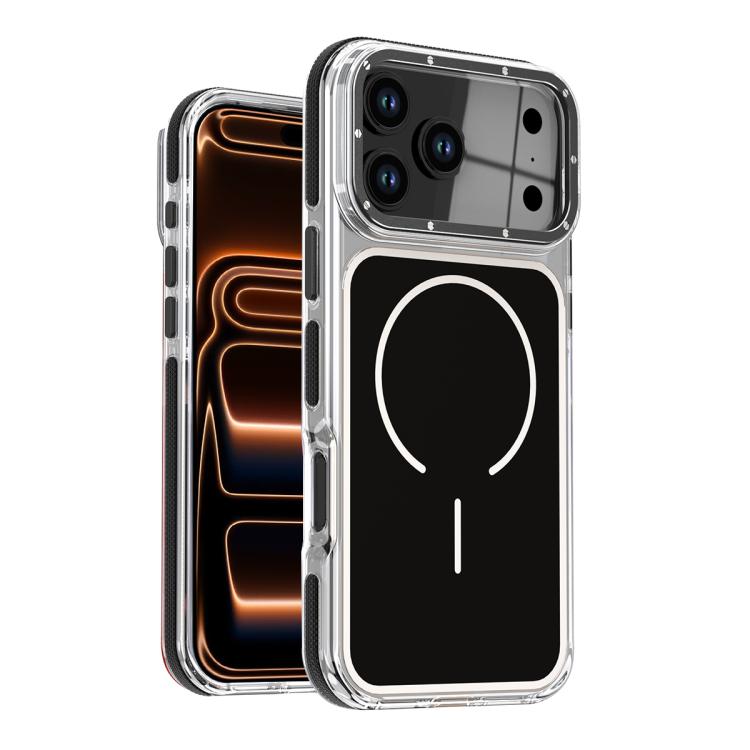 

For iPhone 17 Pro Vibrant Dual-color TPU + Acrylic Magnetic Phone Case(Black)