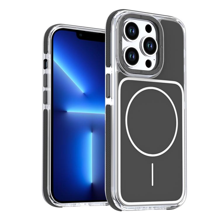 

For iPhone 13 Pro Vibrant Dual-color TPU + Acrylic Magnetic Phone Case(Black)