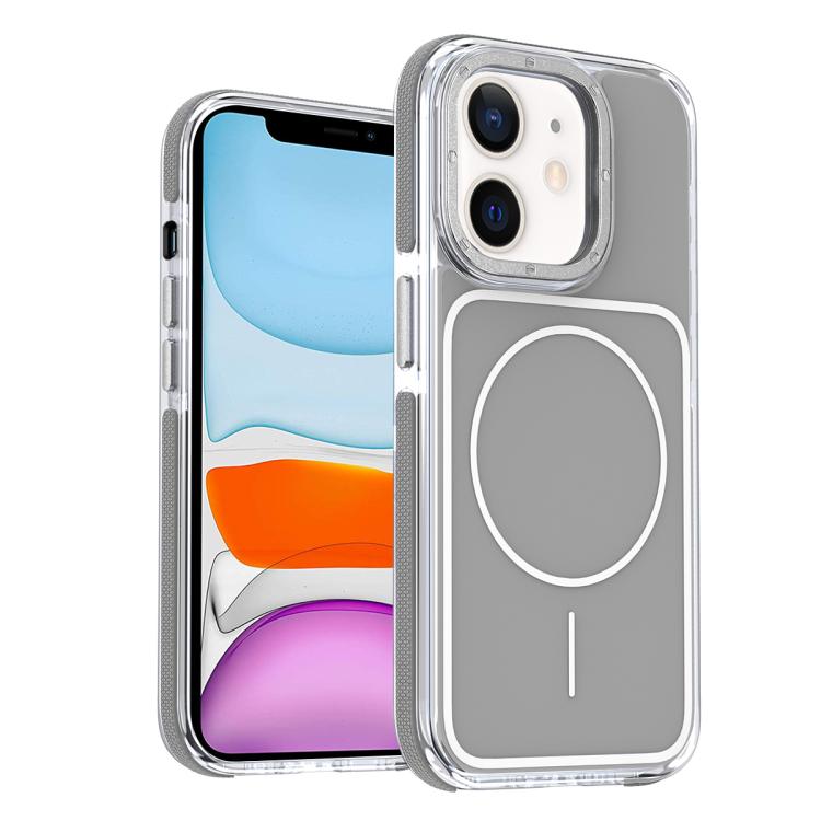 

For iPhone 11 Vibrant Dual-color TPU + Acrylic Magnetic Phone Case(Gray)