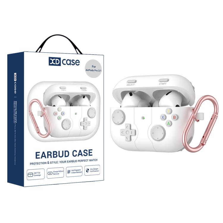

For AirPods Pro 2 / 1 XDcase Retro Game Console Style Silicone Earbuds Case(White)