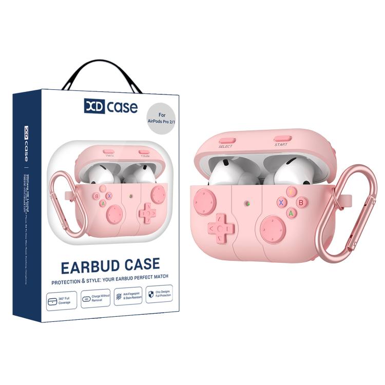 

For AirPods Pro 2 / 1 XDcase Retro Game Console Style Silicone Earbuds Case(Pink)
