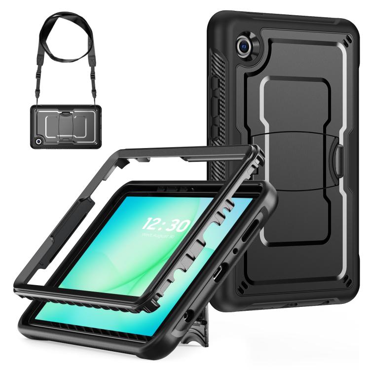 

For Samsung Galaxy Tab A11 / A9 Honeycomb Stand TPE Hydric PC Tablet Case(Black)