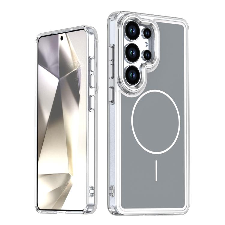 

For Samsung Galaxy S24 Ultra 5G Bright Shadow Two-color MagSafe Magnetic Phone Case(Grey)