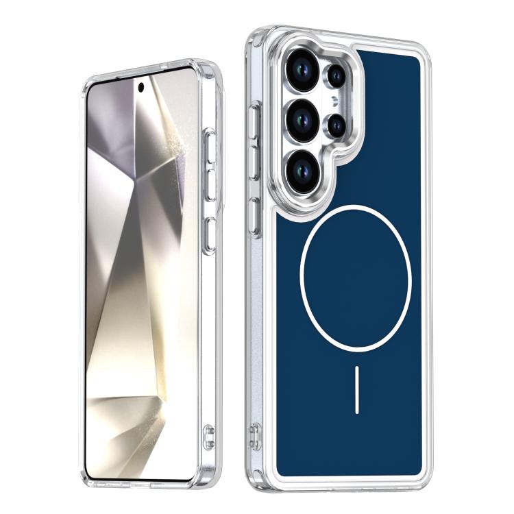 

For Samsung Galaxy S25 Ultra 5G Bright Shadow Two-color MagSafe Magnetic Phone Case(Blue)