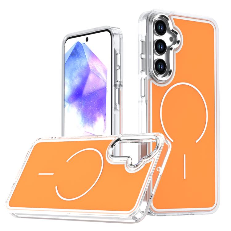

For Samsung Galaxy A17 5G Bright Shadow Two-color MagSafe Magnetic Phone Case(Orange)