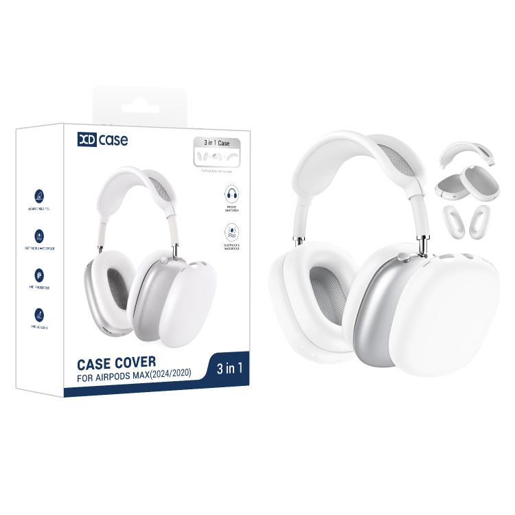 For Apple AirPods Max / Max 2 XDcase 3 in 1 Silicone Headset Protective Case(White)