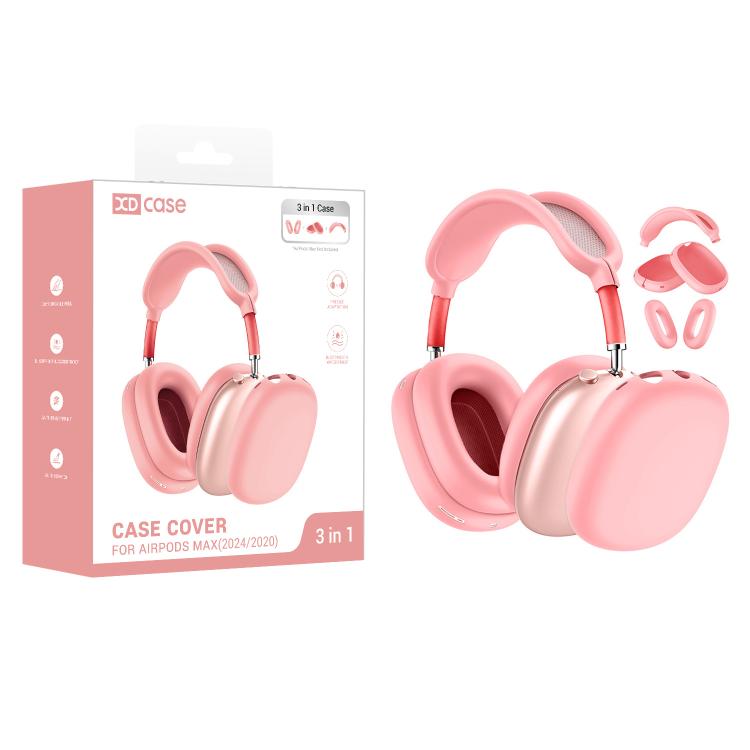 For Apple AirPods Max / Max 2 XDcase 3 in 1 Silicone Headset Protective Case(Pink)