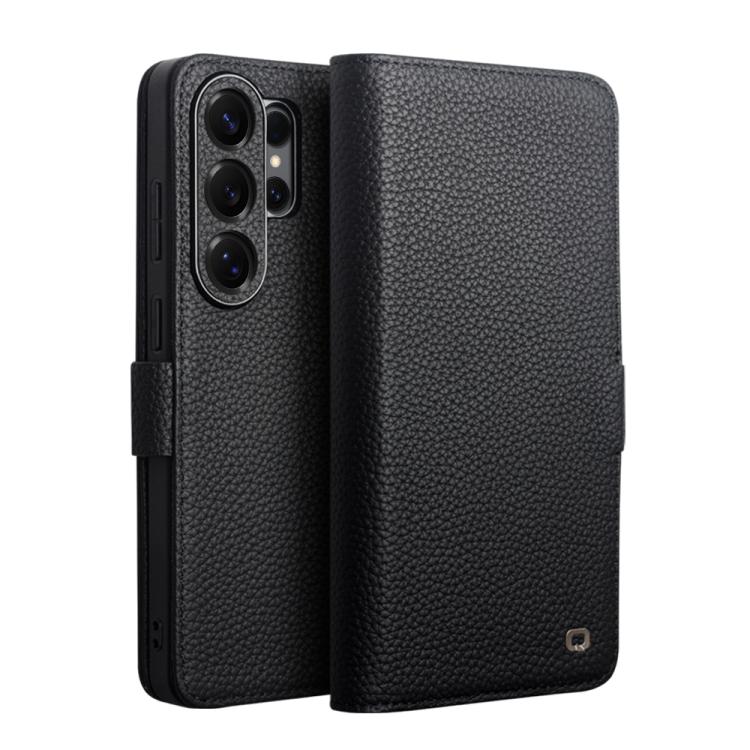 

For Samsung Galaxy S26 Ultra 5G QIALINO Classic 5th Gen Genuine Leather Phone Case(Black)