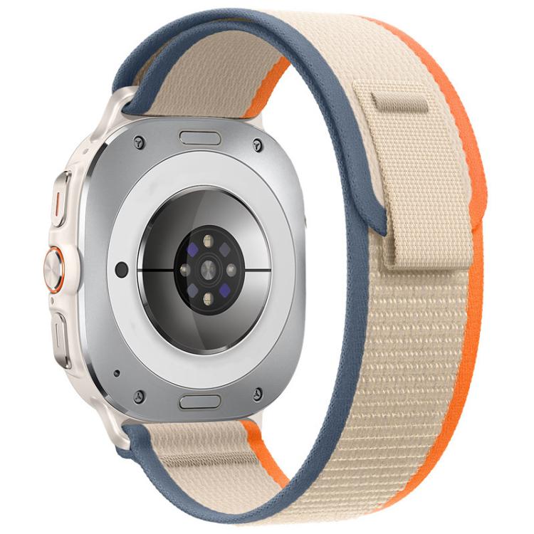 

For Samsung Galaxy Watch Ultra / Ultra 2025 xDfind Wild Path Loop Nylon Hook and Loop Fastener Watch Band(Orange+Beige)