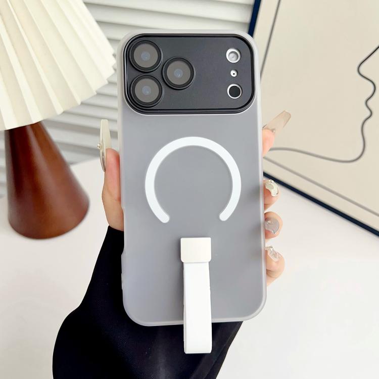 

For iPhone 17 Pro Eagle Eye Dual-layer Jelly Magnetic Phone Case with Silicone Strap & Lens Film(Black)