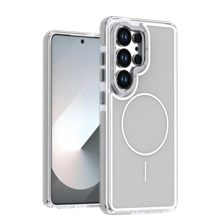 

For Samsung Galaxy S25 Ultra 5G Vibrant Dual-color TPU + Acrylic Magnetic Phone Case(Gray)