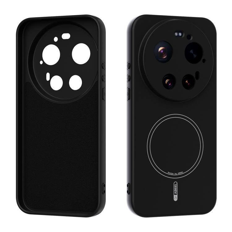 

For Xiaomi 17 Ultra ABEEL Skin-friendly Feel Magsafe Liquid Silicone Phone Case(Black)