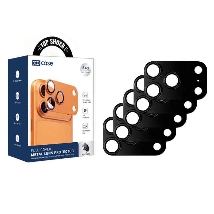 

For iPhone 17 Pro XDcase 5pcs Armor Full-Coverage Frosted Metal Camera Lens Ring Film(Black)