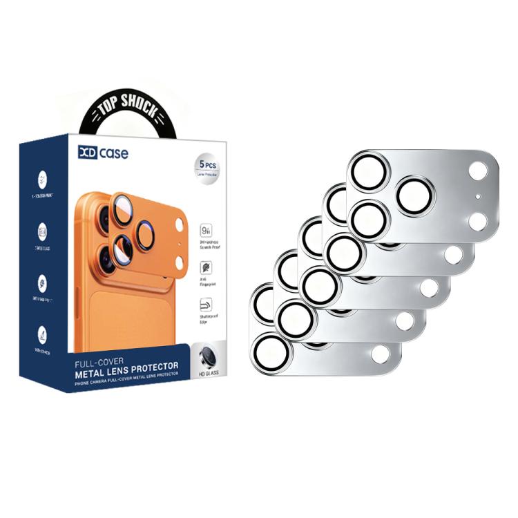 

For iPhone 17 Pro XDcase 5pcs Armor Full-Coverage Frosted Metal Camera Lens Ring Film(Silver)